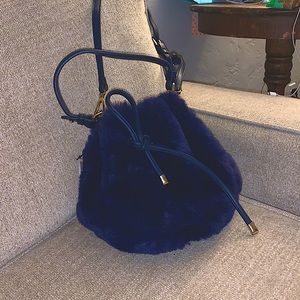 Fuzzy Blue Purse